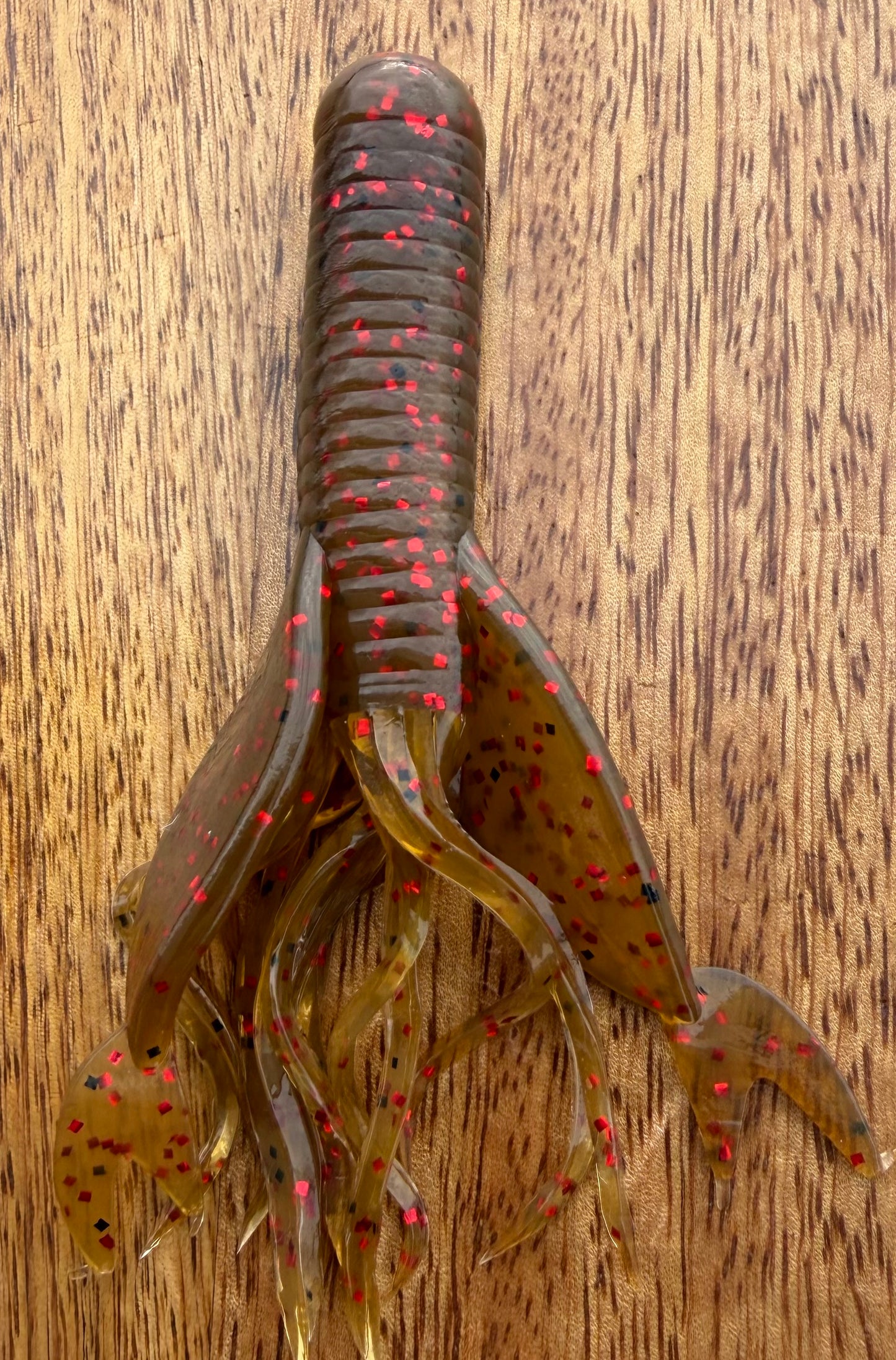 KtubeCraw Color 012R Green Pumpkin Brown w red flk