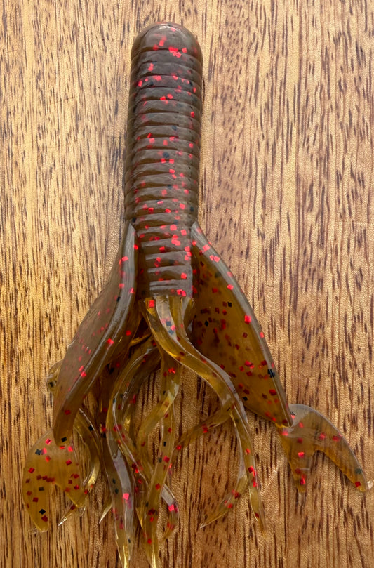 KtubeCraw Color 012R Green Pumpkin Brown w red flk