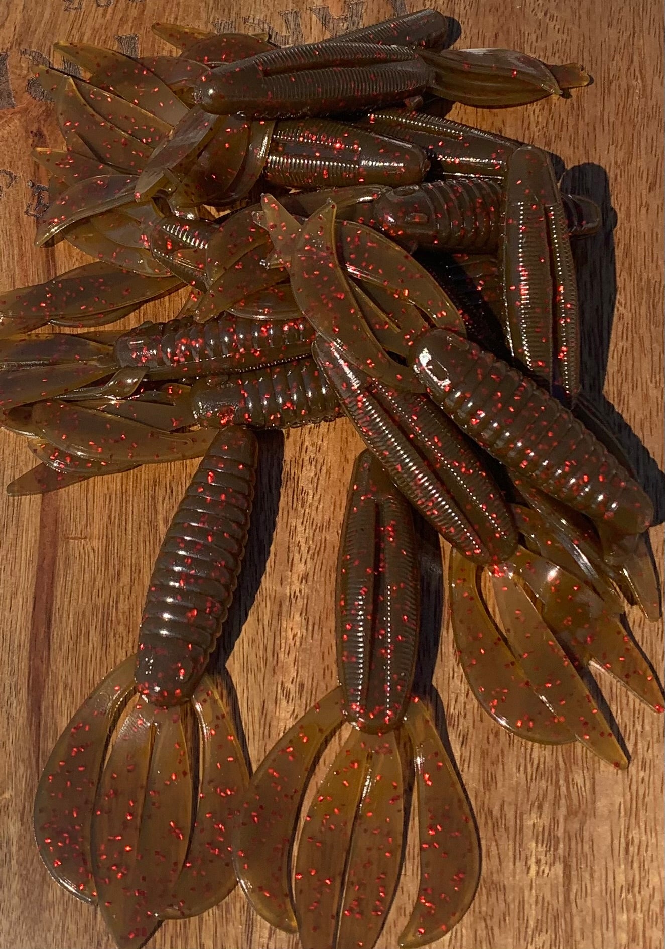 Kboss Color 012R green pumpkin brown w red flk