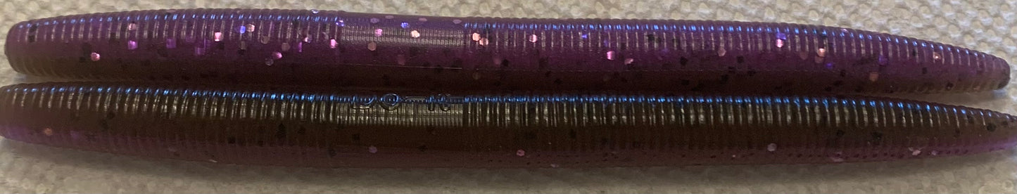 Kstick Color 025 Green Pumpkin/Purple w magenta flk